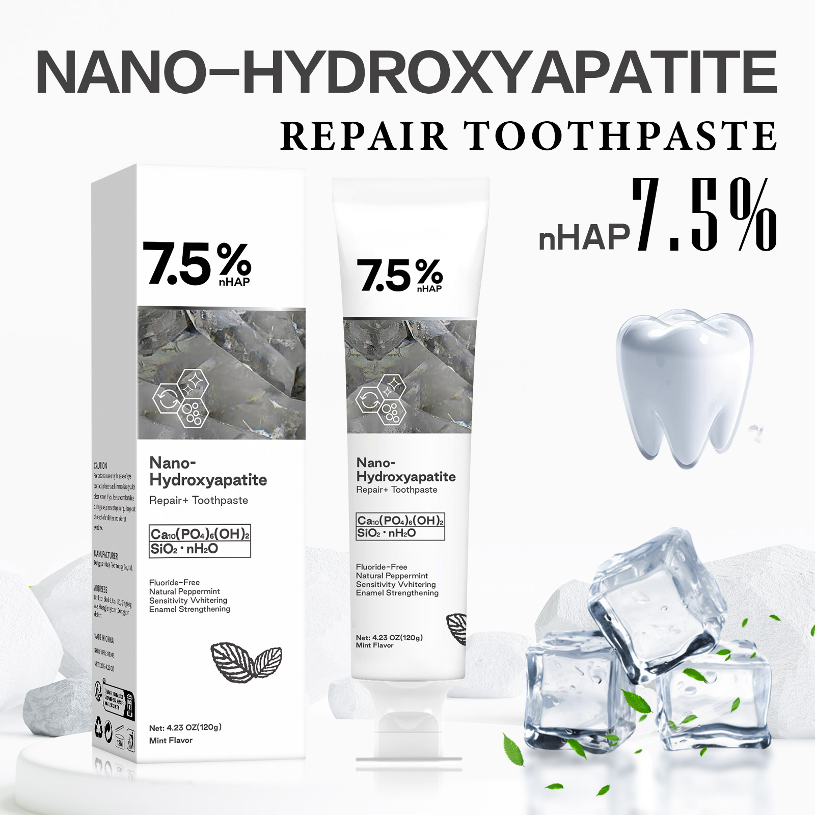 Teeth Whitening With Hydrogen Peroxide - معجون أسنان نانو هيدروكسي أباتيت لإزالة