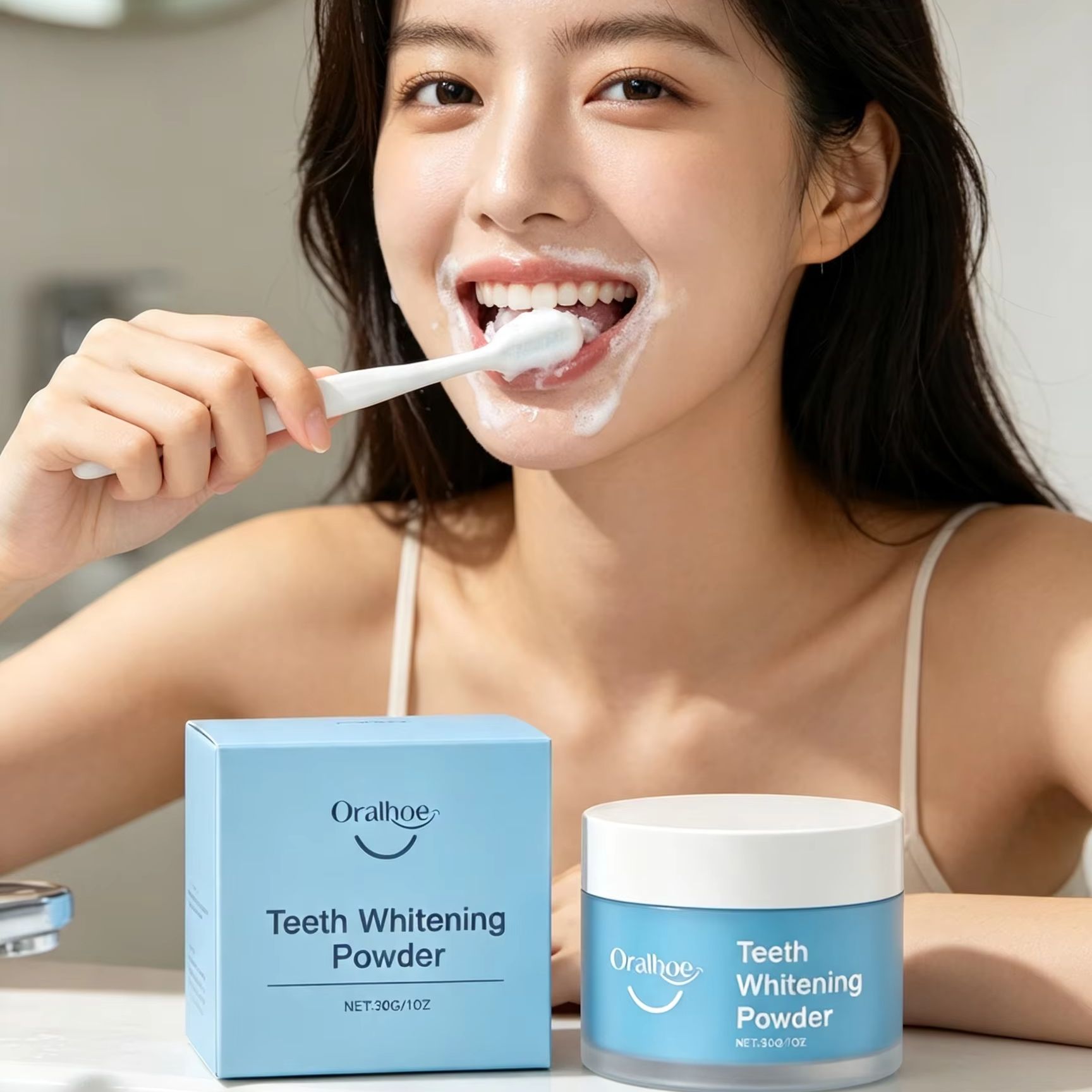 Teeth Paint Whitening - مسحوق أورالهو لتنظيف الأسنان، مزيل البقع،
