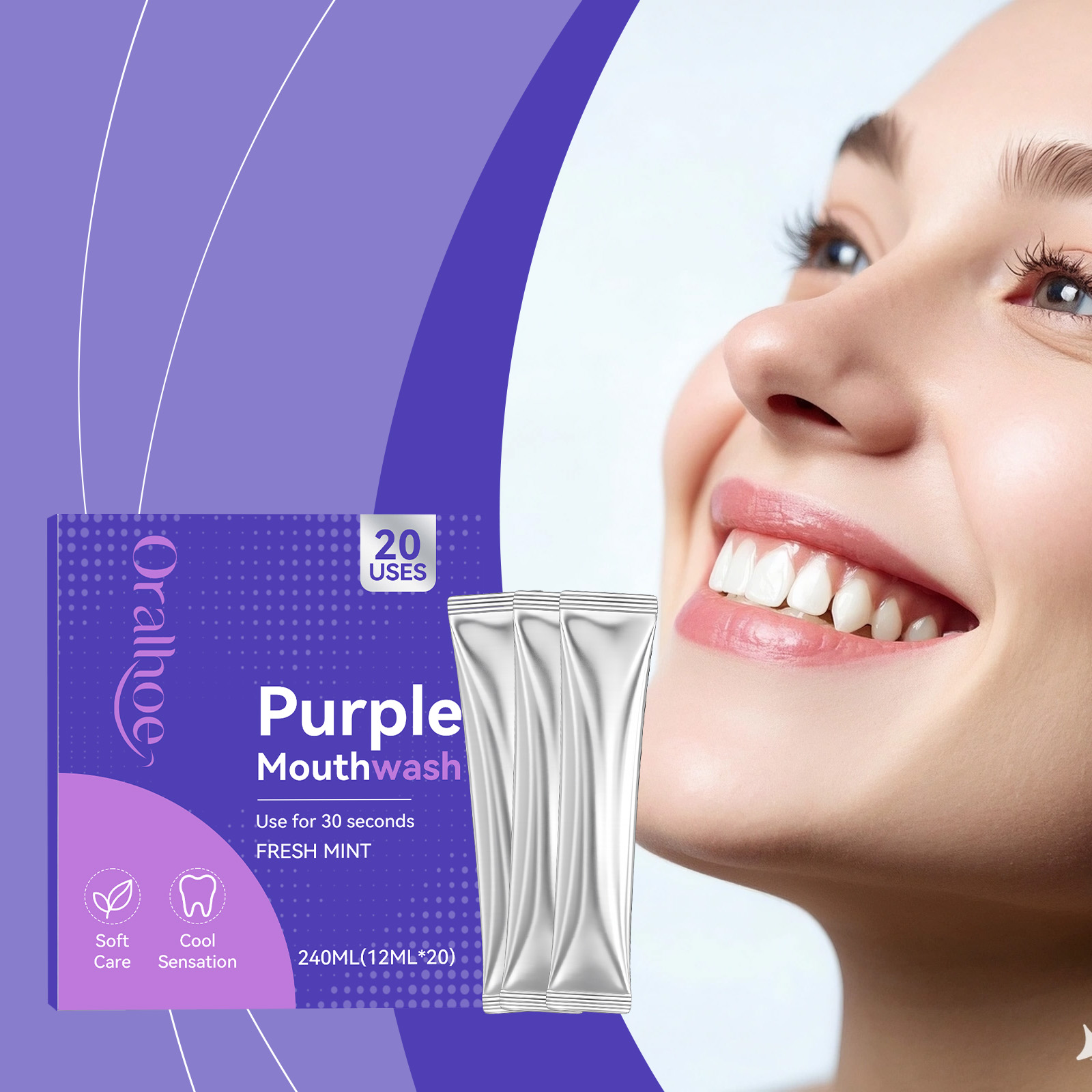 Teeth Whitening Xylitol - عبوة فردية من غسول الفم بنكهة