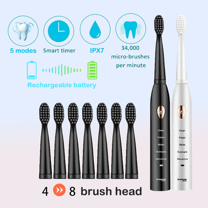 فرشاة الأسنان الكهربائية 5-وضع - مراجعة Electric Toothbrush Sonic وسعره