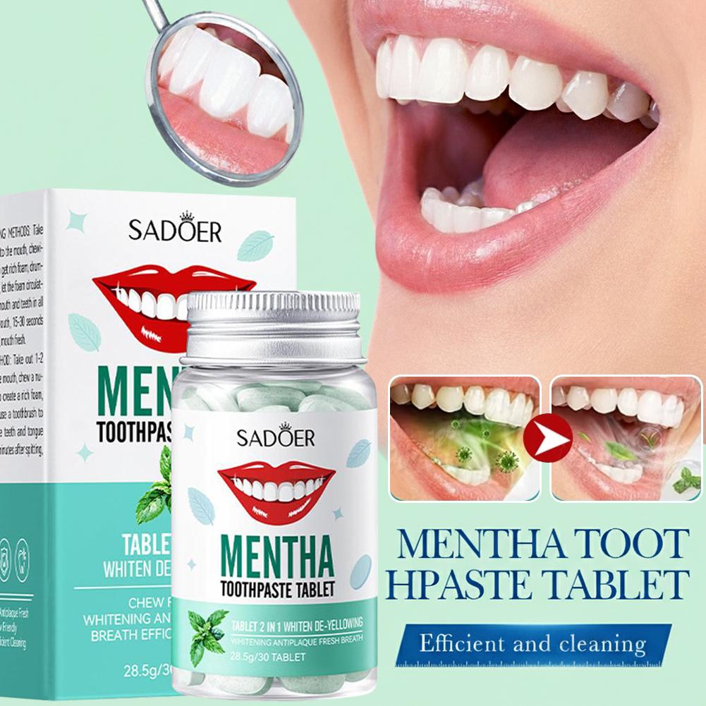 30 قطعة أقراص معجون أسنان صلبة - مراجعة Whitening Mouthwash وسعره