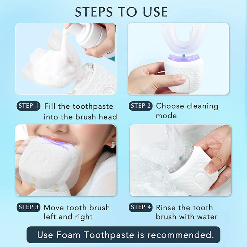 المهنية المحمولة 360 درجة U شك - مراجعة Electric Toothbrush Sonic وسعره