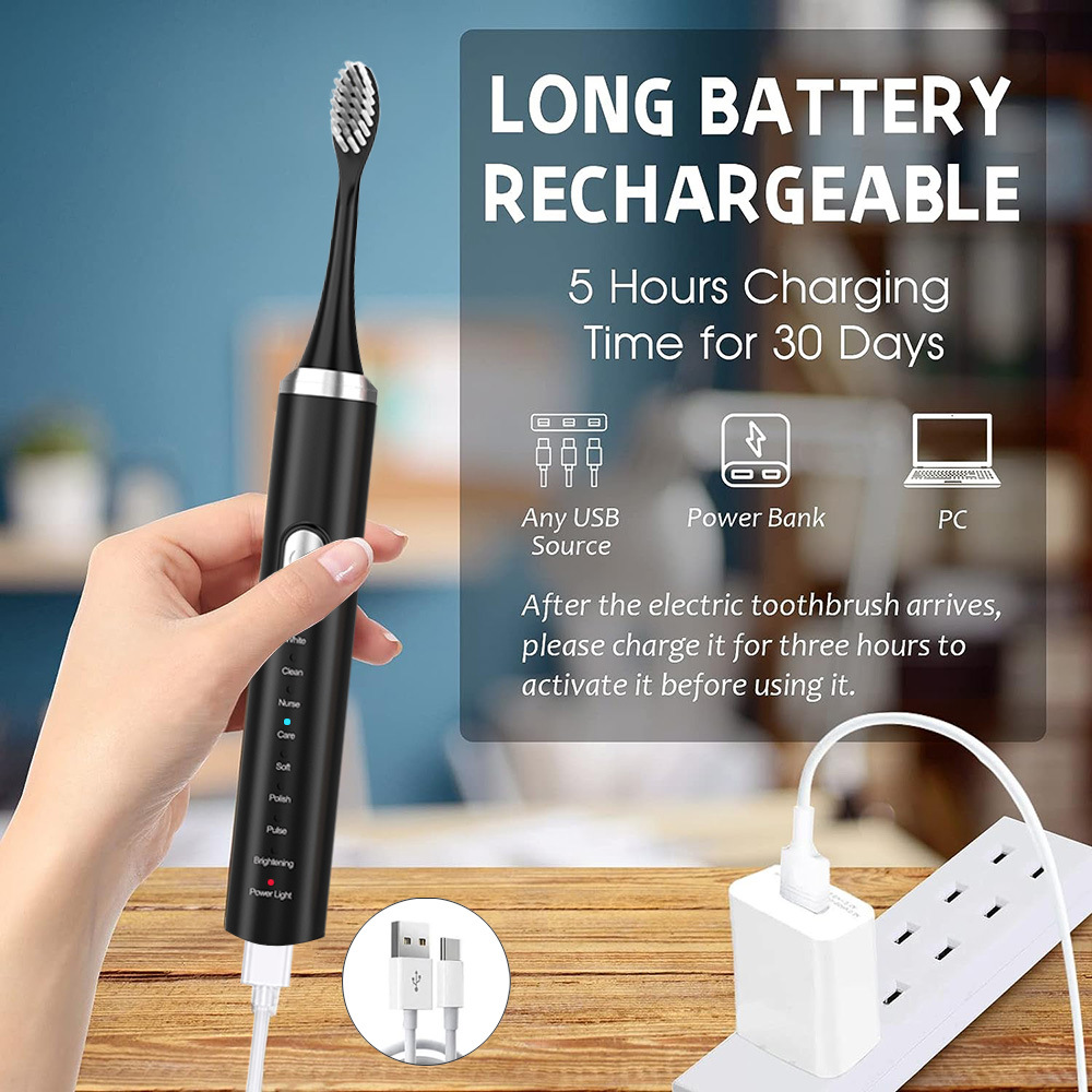مجموعة فرشاة أسنان كهربائية، ف - مراجعة Electric Toothbrush Sonic وسعره