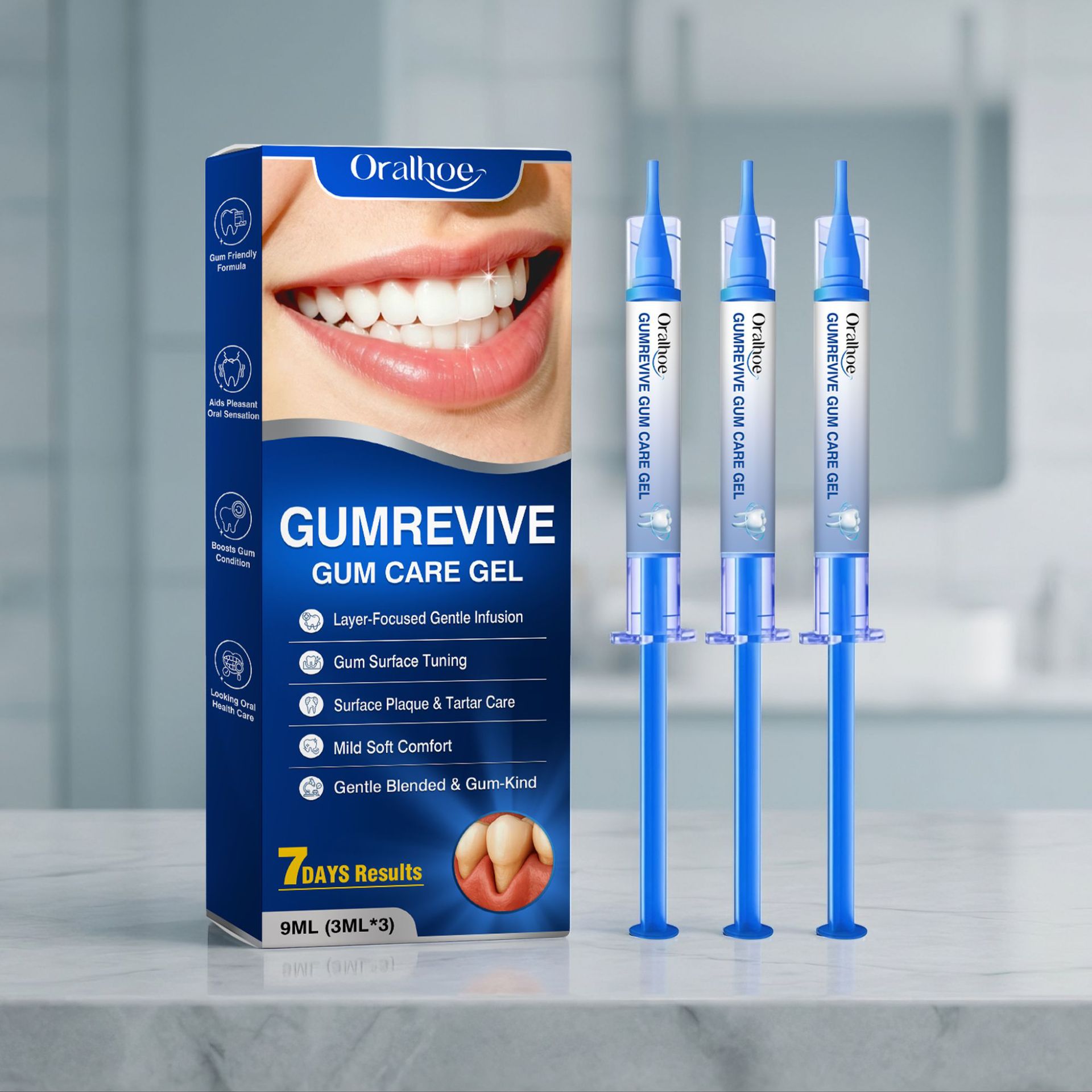 جل العناية بالفم، طقم 3 قطع من - مراجعة Teeth Whitening With Hydrogen Peroxide وسعره