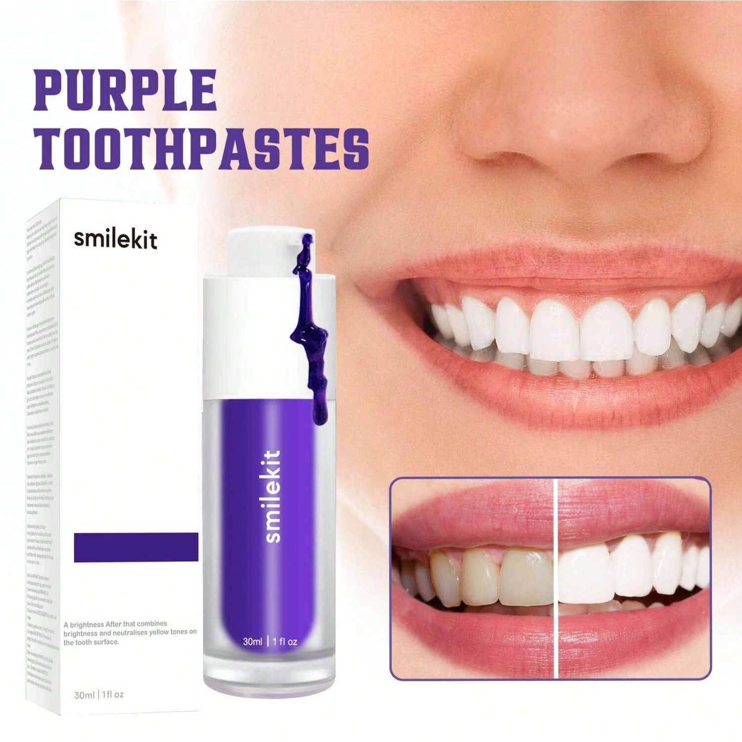 مصل مصحح أرجواني فعال لتبييض ا - مراجعة Teeth Whitening Xylitol وسعره