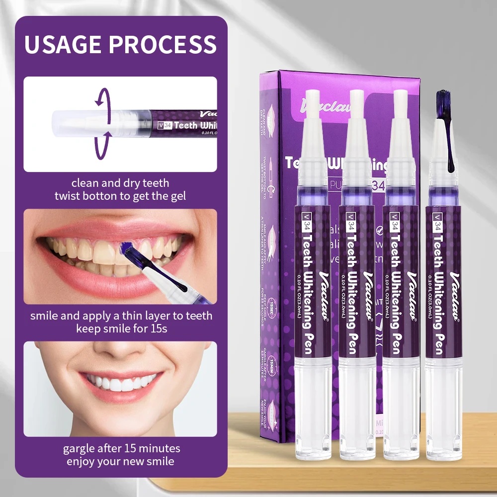 قلم جل تبييض الأسنان الأرجواني - مراجعة Teeth Whitening Pen وسعره